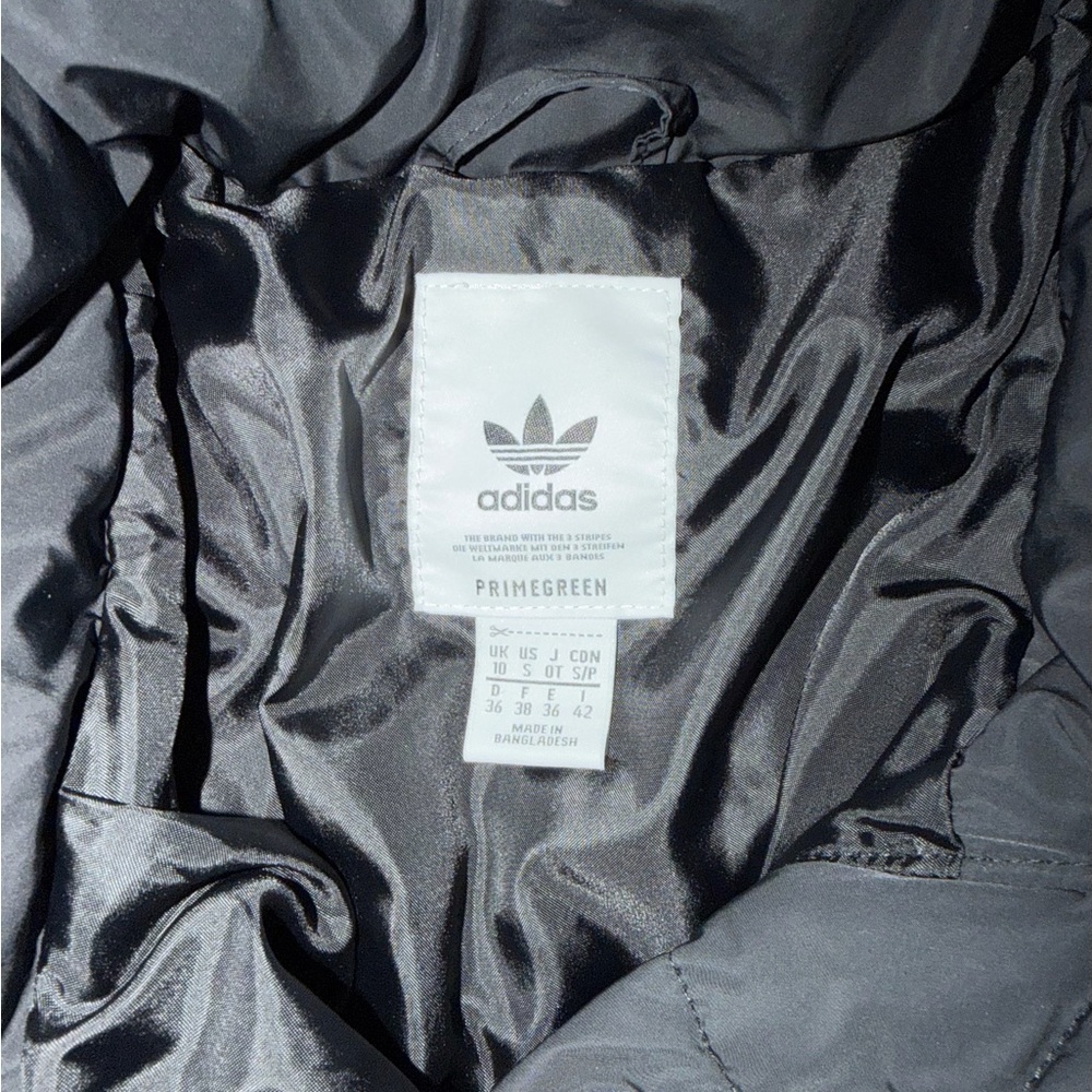 Adidas original Black Short Synthetic Down Puffer cropped Jacket - Picture 5 of 6